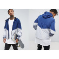 Zip Jacket Through Windbreaker with Panel Detail in Blue